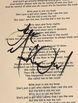 Michael Jackson ORIGINAL Hand Signed Billie Jean Lyrics Full COA AFTAL Approved