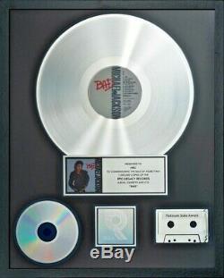 Michael Jackson Official RIAA Silver Award for BAD not fedora signed worn