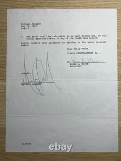 Michael Jackson PSA DNA Authenticated Signed Autographed Contract 1989