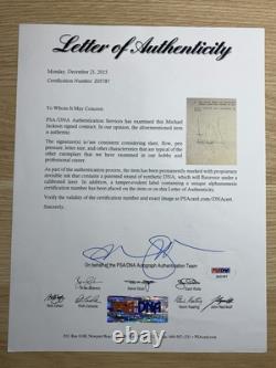 Michael Jackson PSA DNA Authenticated Signed Autographed Contract 1989