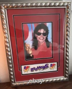 Michael Jackson Rare Hand-Signed Boomers Sticker Framed Photo Ensemble COA