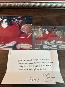 Michael Jackson Rare Hand-Signed Boomers Sticker Framed Photo Ensemble COA