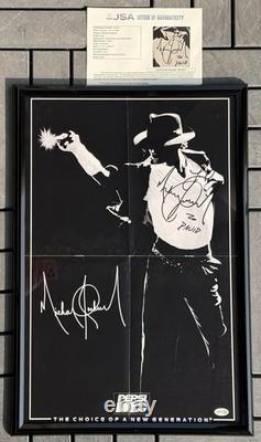 Michael Jackson Signed 16x24 Poster Pepsi Ad JSA LOA King Of Pop RARE