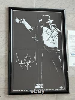 Michael Jackson Signed 16x24 Poster Pepsi Ad JSA LOA King Of Pop RARE