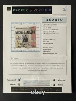 Michael Jackson Signed 1988 Bad World Tour Liverpool Concert Ticket Autograph