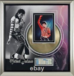 Michael Jackson Signed 8x10 Photo Framed 1984 Pepsi Ticket Stub & Gold LP