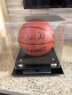 Michael Jackson Signed Authentic Autographed Basketball On Plinth -One Of A Kind