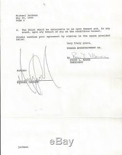 Michael Jackson Signed Contract Psa/dna Certified Authentic Autographed Rare
