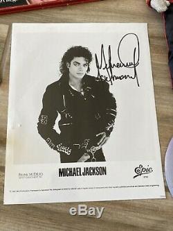 Michael Jackson Signed Headshot Thriller Dolls Hats VINTAGE Collectors Lot