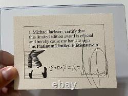 Michael Jackson Signed Inscribed Autographed Certificate EPPERSON COA