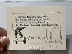 Michael Jackson Signed Inscribed Autographed Certificate EPPERSON COA