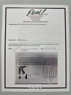 Michael Jackson Signed Inscribed Autographed Certificate EPPERSON COA 2