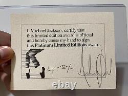 Michael Jackson Signed Inscribed Autographed Certificate EPPERSON COA 2