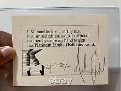 Michael Jackson Signed Inscribed Autographed Certificate EPPERSON COA 2