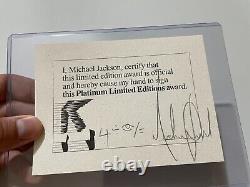 Michael Jackson Signed Inscribed Autographed Certificate EPPERSON COA 2