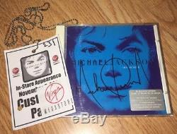 Michael Jackson Signed Invincible CD & Virgin Megastore Pass Autograph Signature