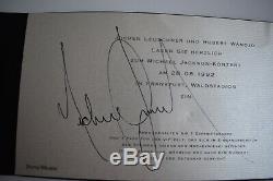 Michael Jackson Signed SONY Music Concert Invitation + Roger Epperson