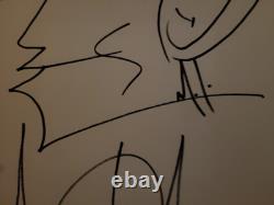 Michael Jackson Signed Sketch Drawing Self-Portrait with Initials Autographed