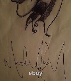 Michael Jackson Sketch Signed Autograph