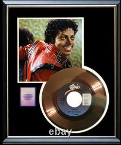 Michael Jackson Thriller 45 RPM Gold Record W-autograph Printed Signed Rare
