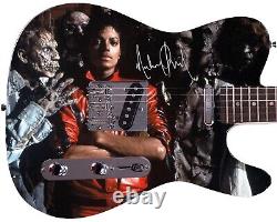 Michael Jackson Thriller Facsimile Autographed Signed Graphics Photo Guitar