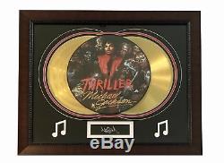 Michael Jackson Thriller Lp Gold Record Photo Disk Collage Facsimile Signed