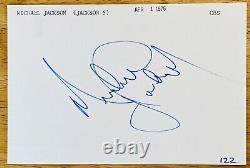 Michael Jackson Vintage Signed Autographed 4x6 Card Full JSA Letter