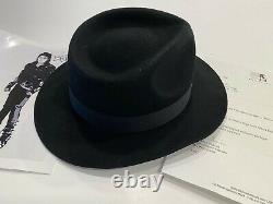 Michael Jackson's worn Black Fedora with white silk from the Bad Tour NO SIGNED