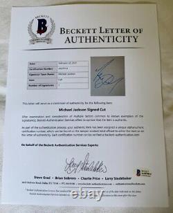 Michael Jackson signed autograph 11x15 cut LARGE signature RARE with BECKETT LOA