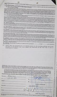 Michael Jackson twice signed lease agreement! Comes with proof/ papers Julians
