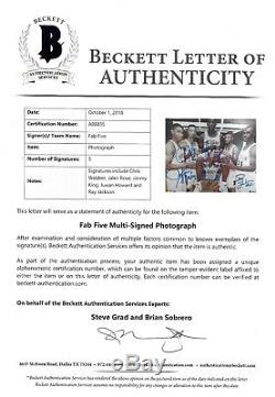 Michigan'FAB FIVE' signed 8x10 PHOTO Beckett #A88835 LOA Webber Rose Jackson