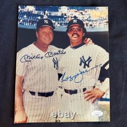 Mickey Mantle Reggie Jackson Signed Autographed 8x10 Photo JSA LOA Read