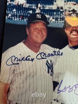 Mickey Mantle Reggie Jackson Signed Autographed 8x10 Photo JSA LOA Read