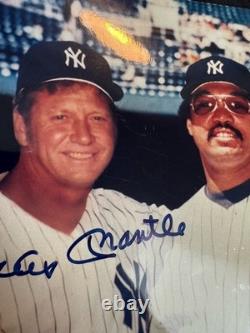 Mickey Mantle Reggie Jackson Signed Autographed 8x10 Photo JSA LOA Read