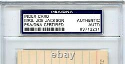 Mrs Joe Jackson Signed Joe Jackson Index Card Psa/dna Certified & Encapsulated