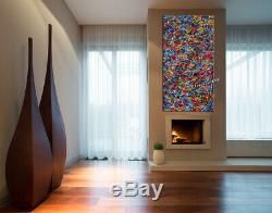 Multicolored abstract painting Jackson Pollock Style, Contemporary wall art