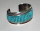 Navajo Sterling Silver & Turquoise Cuff Bracelet Signed by Artist D. A. Jackson