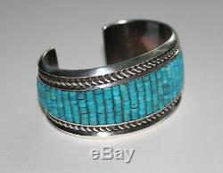 Navajo Sterling Silver & Turquoise Cuff Bracelet Signed by Artist D. A. Jackson