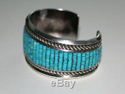 Navajo Sterling Silver & Turquoise Cuff Bracelet Signed by Artist D. A. Jackson