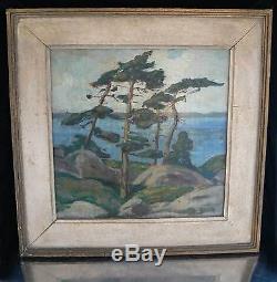 Original 1920 Group of Seven A Y Jackson Oil Painting Jack Pines Signed Painting