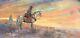 Original Oil COWBOY Jackson Hole Sunset WESTERN ART SCOTTS DALE Painting