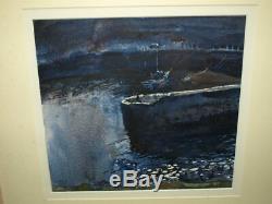 Original Signed Kurt Jackson watercolour painting of Boscastle Harbour 1988