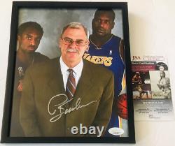 PHIL JACKSON SIGNED AUTOGRAPHED FRAMED 8X10 PHOTO LAKERS WithKOBE & SHAQ JSA COA