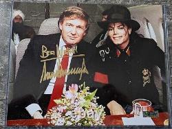 PRESIDENT DONALD TRUMP SIGNED 8X10 PHOTO With MICHAEL JACKSON WithCOA