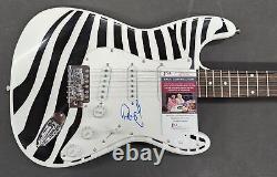 Paris Jackson Hand Signed Autographed Electric Guitar JSA AF20786 Zebra