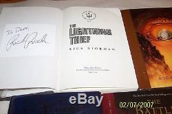 Percy Jackson, The Lightning Thief, by Rick Riordan 5VOLS. ALL SIGNED, 1ST/1ST