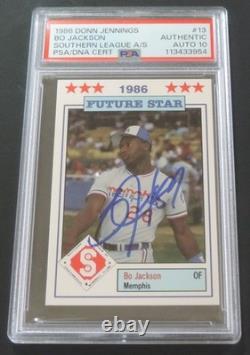 Psa/dna 10 Bo Jackson Signed / Autographed 1986 Rookie Don Jennings Minor League