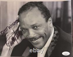 Quincy Jones, signed Autographed, Photo 8x10 Bxw, Michael Jackson, thriller