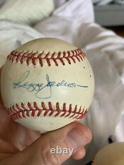REGGIE JACKSON Autographed AL Bobby Brown SIGNED BASEBALL H. O. F N. Y YANKEE