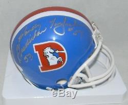 Randy Gradishar Tom Jackson Signed Denver Broncos Orange Crush Mini Helmet Jsa